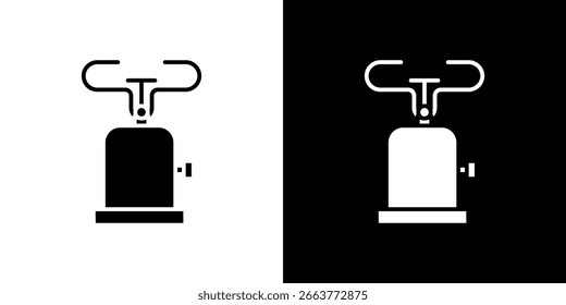 Ilustración vectorial de iconos de gas de camping - Colección de iconos de vectores de estilo negro de alta calidad