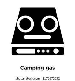 Camping gas icon vector isolated on white background, logo concept of Camping gas sign on transparent background, filled black symbol