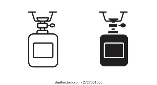 Icono de gas de camping para Web y App. Ilustración vectorial eps