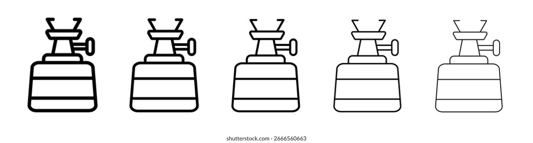 Icono de gas de camping en estilo Web. Ilustración vectorial. Eps10