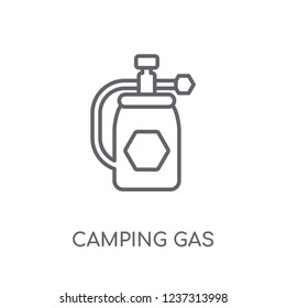 Camping gas linear icon. Modern outline Camping gas logo concept on white background from camping collection. Suitable for use on web apps, mobile apps and print media.