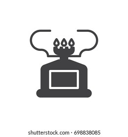 Camping gas stove icon vector, filled flat sign, solid pictogram isolated on white. Burner symbol, logo illustration. Pixel perfect vector graphics