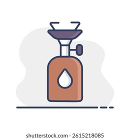 Camping gas stove vector icon. Camping and Hiking sign. Graph symbol for travel and tourism web site and apps design, logo, app, UI