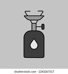 Camping gas stove vector isolated grayscale icon. Camping and Hiking sign. Graph symbol for travel and tourism web site and apps design, logo, app, UI