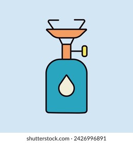 Icono aislado de la estufa de gas del camping. Señal de Camping y Senderismo. Símbolo gráfico para el sitio web de viajes y turismo y diseño de aplicaciones, logotipo, aplicación, UI