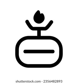 Icono de vector de gas de acampada, icono de estilo de contorno, de la colección de iconos de aventura, aislado en fondo blanco.
