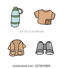 camping gear cartoon vector illustration