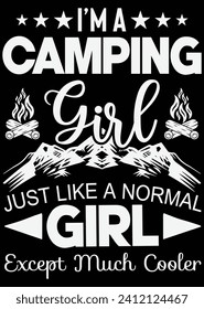 
I'm A Camping Girl Just Like A Normal eps cut file for cutting machine