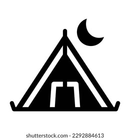 camping glyph icon illustration vector graphic
