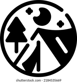 Camping Glyph icon vector design and illustration template