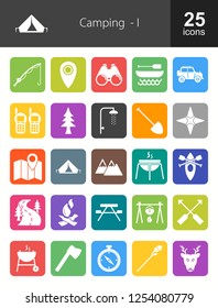 Camping Glyph Icons