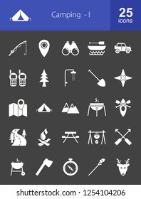 Camping Glyph Icons