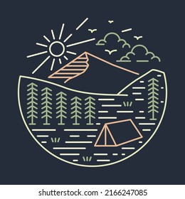 Camping in the good nature graphic illustration vector art t-shirt design