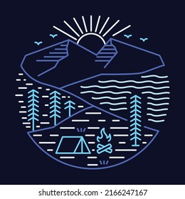 Camping in the good nature graphic illustration vector art t-shirt design