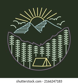 Camping in the good nature graphic illustration vector art t-shirt design