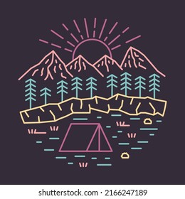 Camping in the good nature graphic illustration vector art t-shirt design