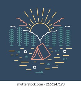 Camping in the good nature graphic illustration vector art t-shirt design