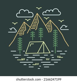 Camping in the good nature graphic illustration vector art t-shirt design