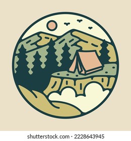 Camping and good nature graphic illustration vector art t-shirt design