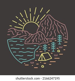 Camping in the good nature and good view graphic illustration vector art t-shirt design