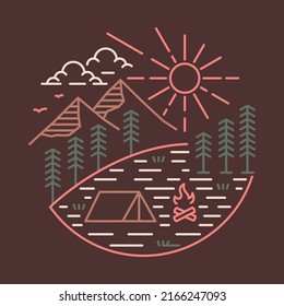 Camping at good place in the nature graphic illustration vector art t-shirt design