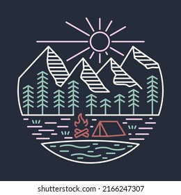 Camping at good place in the nature graphic illustration vector art t-shirt design