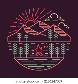 Camping at good place in the nature graphic illustration vector art t-shirt design