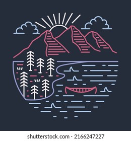 Camping with good view of nature graphic illustration vector art t-shirt design