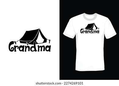 Camping Grandma T shirt design, vintage, typography