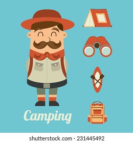 camping graphic design , vector illustration