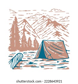 Camping graphic illustration vector art t-shirt design