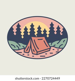 Camping graphic illustration vector art t-shirt design