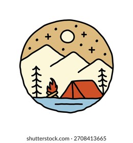 Camping graphic illustration vector art t-shirt design