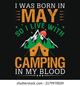 
Camping graphic mountain adventure bron in may
