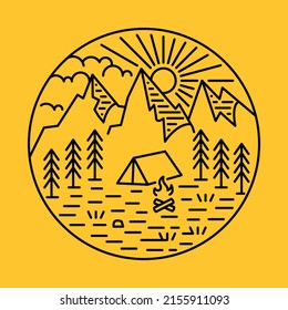 Camping in the great nature graphic illustration vector art t-shirt design