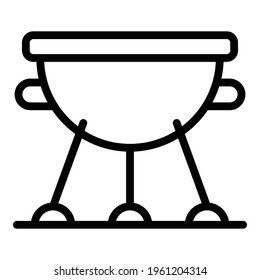 Camping grill icon. Outline Camping grill vector icon for web design isolated on white background