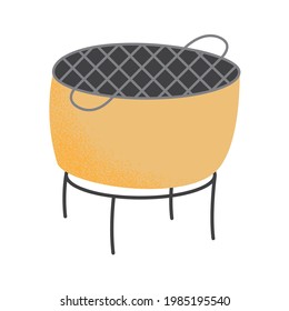 icono aislado de la parrilla de acampada