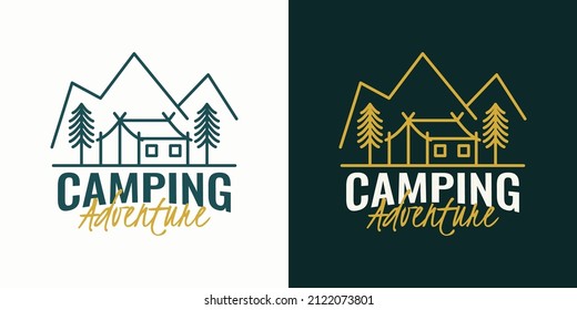 Camping ground adventure logo template design
