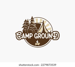 Camping ground logo design illustration