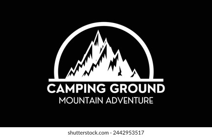 tarjeta de nombre de camping, vector de concepto de diseño de logotipo