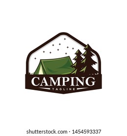 camping ground premium logo design