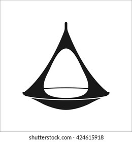 Camping hammock sign simple icon on  background
