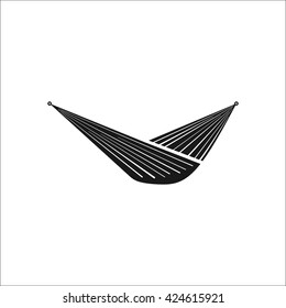 Camping hammock sign simple icon on  background