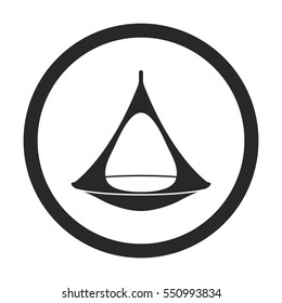 Camping hammock sign simple icon on  background