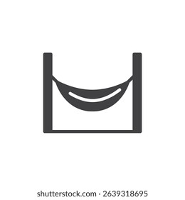 Camping hammock vector icon. filled flat sign for mobile concept and web design. Hammock glyph icon. Symbol, logo illustration. Vector graphics