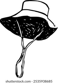 Camping hat. Fashion stylish sketch. Vector doodle design