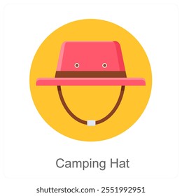 Camping Hat and hiking icon concept