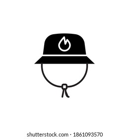 camping hat icon vector black style design. isolated on white background
