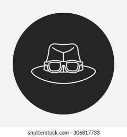 camping hat line icon