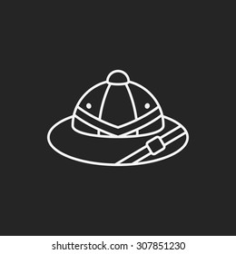 camping hat line icon